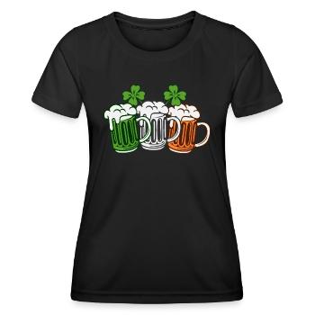 Irish Beer Ireland Flag St. Patrick's Day - Women's Functional T-Shirt - black - Front - AI Model Female 172 light (172cm)