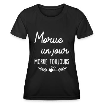 Morue un Jour, Morue Toujours ! - T-shirt sport Femme - noir - Devant - AI Model Female 172 light (172cm)