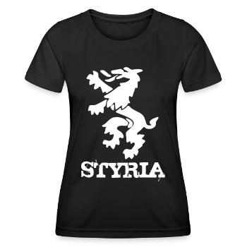 Steiermark - Frauen Funktions-T-Shirt - Schwarz - Vorne - AI Model Female 172 light (172cm)