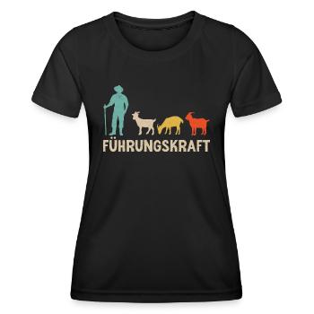 Ziegen Führungskraft Ziegenbock Landwirt Ziege - Frauen Funktions-T-Shirt - Schwarz - Vorne - AI Model Female 172 light (172cm)