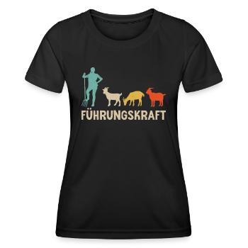 Ziegen Führungskraft Ziegenbock Landwirtin Ziege - Frauen Funktions-T-Shirt - Schwarz - Vorne - AI Model Female 172 light (172cm)