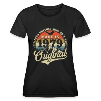 1979 Vintage né Vintage cadeau d’anniversaire - T-shirt sport Femme - noir - Devant - AI Model Female 172 light (172cm)