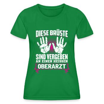 OBERARZT - Brüste - Frauen Funktions-T-Shirt - Kelly Green - Vorne - AI Model Female 172 dark (172cm)