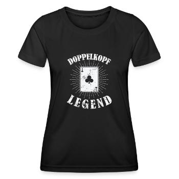 Doppelkopf Legend Kartenspiel Hobby Punkte - Frauen Funktions-T-Shirt - Schwarz - Vorne - AI Model Female 172 light (172cm)