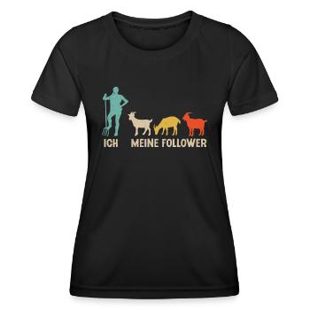 Ziegen Ziegenbock Landwirtin Ziege - Frauen Funktions-T-Shirt - Schwarz - Vorne - AI Model Female 172 light (172cm)