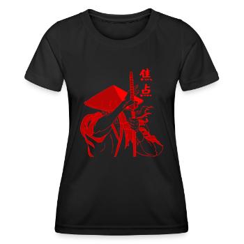 Épée de samouraï japon katana - T-shirt sport Femme - noir - Devant - AI Model Female 172 light (172cm)