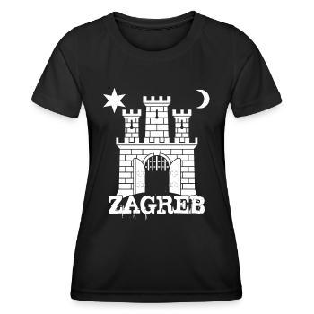 Zagreb - Frauen Funktions-T-Shirt - Schwarz - Vorne - AI Model Female 172 light (172cm)