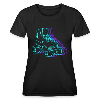 Rollschuh Kinder Roller Skating Kinder Rollschuhe - Frauen Funktions-T-Shirt - Schwarz - Vorne - AI Model Female 172 light (172cm)