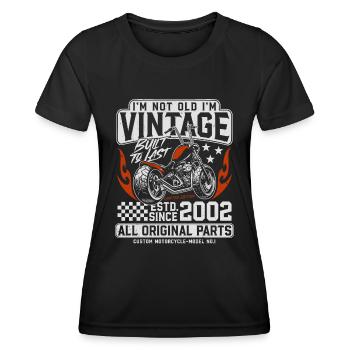 2002 Vintage Vintage Birthday Gift Motorcycle - Women's Functional T-Shirt - black - Front - AI Model Female 172 light (172cm)