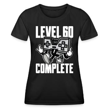Level 60 Complete Birthday Gift 60 Years - Women's Functional T-Shirt - black - Front - AI Model Female 172 light (172cm)