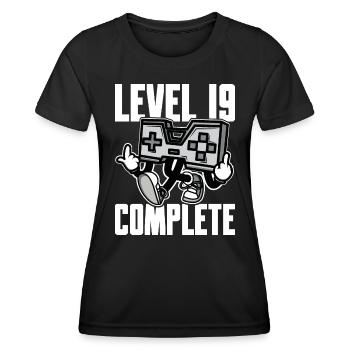 Level 19 Complete Birthday Gift 19 Years - Women's Functional T-Shirt - black - Front - AI Model Female 172 light (172cm)