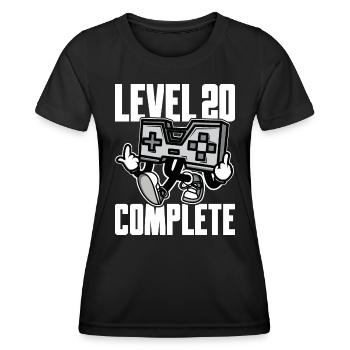 Level 20 Complete Geburtstagsgeschenk 20 Jahre - Frauen Funktions-T-Shirt - Schwarz - Vorne - AI Model Female 172 light (172cm)