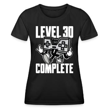 Niveau 30 Cadeau d’anniversaire complet 30 ans - T-shirt sport Femme - noir - Devant - AI Model Female 172 light (172cm)