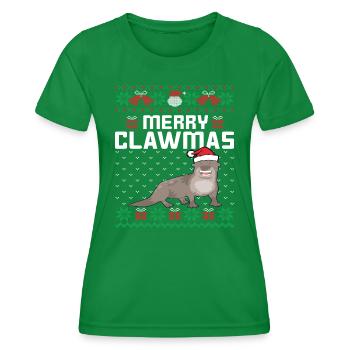 Merry Christmas Biber Outfit - Frauen Funktions-T-Shirt - Kelly Green - Vorne - AI Model Female 172 dark (172cm)