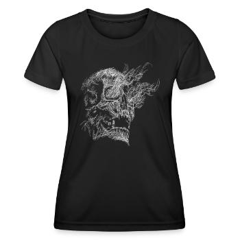Crâne - T-shirt sport Femme - noir - Devant - AI Model Female 172 light (172cm)