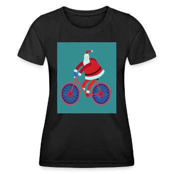 Santas Fahrradtour - Frauen Funktions-T-Shirt - Schwarz - Vorne - AI Model Female 172 light (172cm)