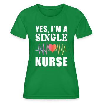 Single Nurse Outfit - Frauen Funktions-T-Shirt - Kelly Green - Vorne - AI Model Female 172 dark (172cm)