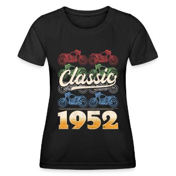 Biker 71st Birthday 1952 71 Years Anniversary - Women's Functional T-Shirt - black - Front - AI Model Female 172 light (172cm)