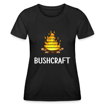bushcraft fireplace outdoor shelter wildlife - Women's Functional T-Shirt - black - Front - AI Model Female 172 light (172cm)