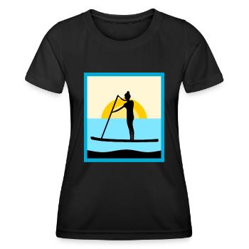 Stand Up Paddling cadeau illustration mer - T-shirt sport Femme - noir - Devant - AI Model Female 172 light (172cm)