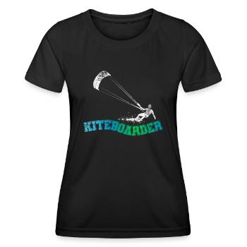 Kiteboard Board Kitesurfen - Frauen Funktions-T-Shirt - Schwarz - Vorne - AI Model Female 172 light (172cm)