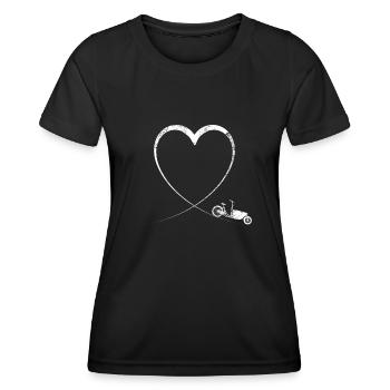 Retro bike courier cargo bike bike tour - Women's Functional T-Shirt - black - Front - AI Model Female 172 light (172cm)
