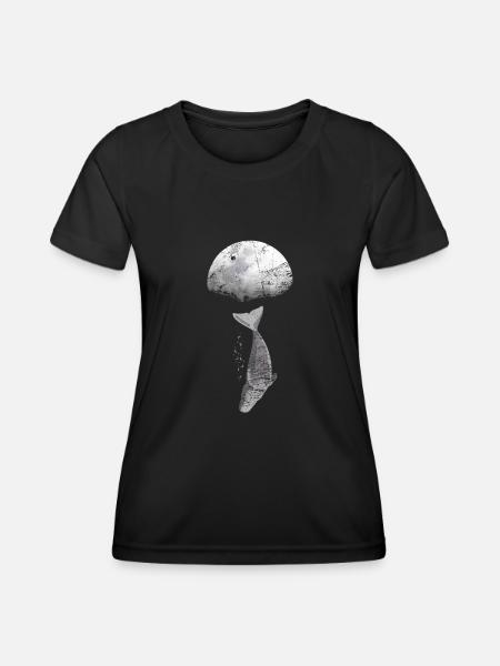 Wal Blauwal Pottwal Evolution - Frauen Funktions-T-Shirt - Schwarz