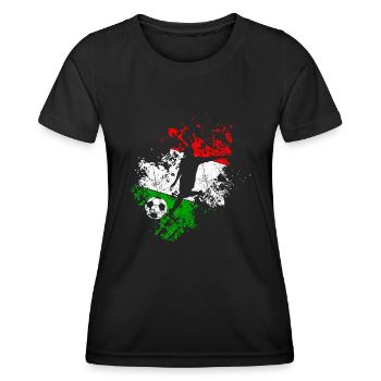 Italienische Flagge Fußball - Frauen Funktions-T-Shirt - Schwarz - Vorne - AI Model Female 172 light (172cm)