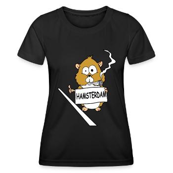 Hamsterdam - Frauen Funktions-T-Shirt - Schwarz - Vorne - AI Model Female 172 light (172cm)