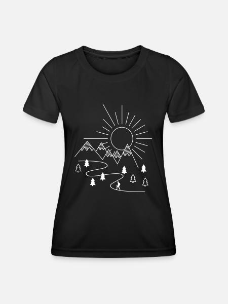 Wandern - Frauen Funktions-T-Shirt - Schwarz