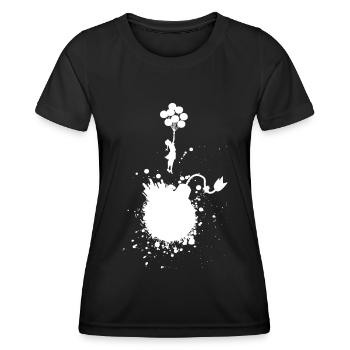 Evacuation Girl with Balloons - Women's Functional T-Shirt - black - Front - AI Model Female 172 light (172cm)