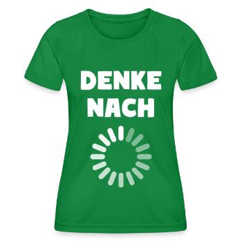 DENKE NACH - Frauen Funktions-T-Shirt - Kelly Green - Vorne - AI Model Female 172 dark (172cm)
