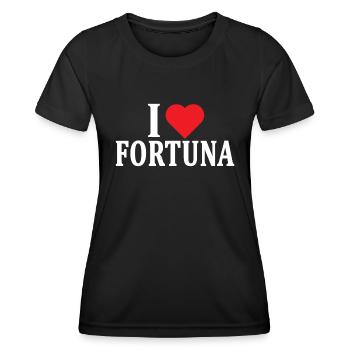 T-Shirt I love Fortuna T-Shirt Geschenkidee - Frauen Funktions-T-Shirt - Schwarz - Vorne - AI Model Female 172 light (172cm)