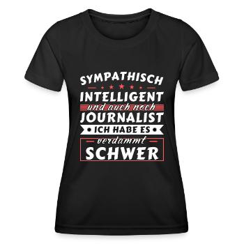 Sympathisch und intelligent - Journalist Edition - Frauen Funktions-T-Shirt - Schwarz - Vorne - AI Model Female 172 light (172cm)