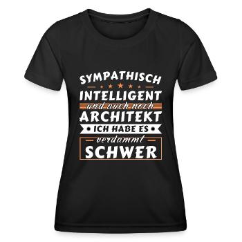 Sympathisch und intelligent - Architekt Edition - Frauen Funktions-T-Shirt - Schwarz - Vorne - AI Model Female 172 light (172cm)