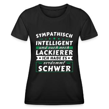 Sympathisch und intelligent - Lackierer Edition - Frauen Funktions-T-Shirt - Schwarz - Vorne - AI Model Female 172 light (172cm)