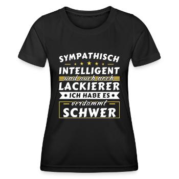 Sympathisch und intelligent - Lackierer Edition - Frauen Funktions-T-Shirt - Schwarz - Vorne - AI Model Female 172 light (172cm)