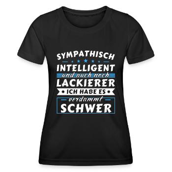 Sympathisch und intelligent - Lackierer Edition - Frauen Funktions-T-Shirt - Schwarz - Vorne - AI Model Female 172 light (172cm)