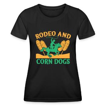 Western Rider Rodeo & Corn Dogs Cowgirls Rodeo - Women's Functional T-Shirt - black - Front - AI Model Female 172 light (172cm)