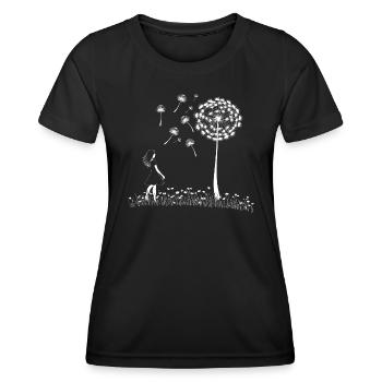 Mädchen mit Pusteblume - Frauen Funktions-T-Shirt - Schwarz - Vorne - AI Model Female 172 light (172cm)