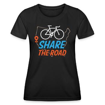 Share The Road - Women's Functional T-Shirt - black - Front - AI Model Female 172 light (172cm)