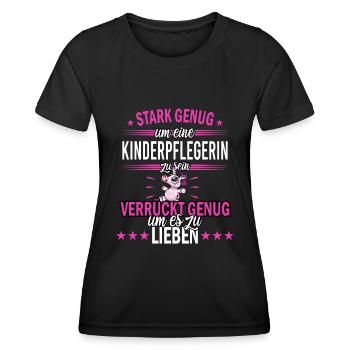 Kinderpflegerin Kinderpflege Kita Beruf Spruch - Frauen Funktions-T-Shirt - Schwarz - Vorne - AI Model Female 172 light (172cm)