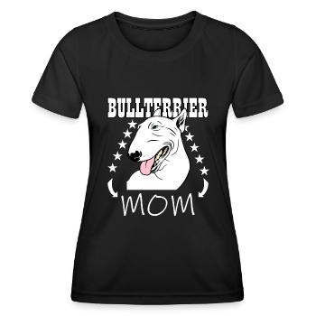 Bull Terrier Mom Bull terrier dog dog - Women's Functional T-Shirt - black - Front - AI Model Female 172 light (172cm)