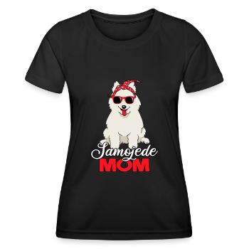 Samojede Mom Hundehalterin Hundebesitzerin - Frauen Funktions-T-Shirt - Schwarz - Vorne - AI Model Female 172 light (172cm)