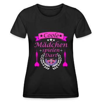 Dart Mädchen Dartspieler Damen Darten Darts - Frauen Funktions-T-Shirt - Schwarz - Vorne - AI Model Female 172 light (172cm)
