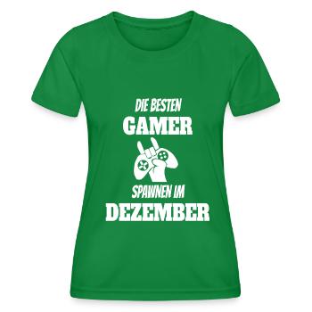Game Gaming Geburtstag Dezember Konsole Controller - Frauen Funktions-T-Shirt - Kelly Green - Vorne - AI Model Female 172 dark (172cm)