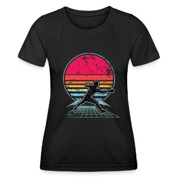Table tennis - Women's Functional T-Shirt - black - Front - AI Model Female 172 light (172cm)