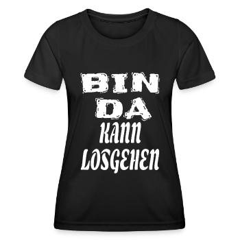 Spruch lustig Spaß Witzig Geschenk Herren schenken - Frauen Funktions-T-Shirt - Schwarz - Vorne - AI Model Female 172 light (172cm)