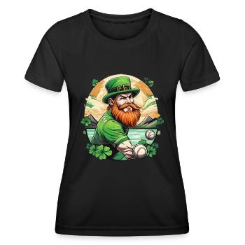 St. Patrick's Day Shamrock Baseball - Women's Functional T-Shirt - black - Front - AI Model Female 172 light (172cm)