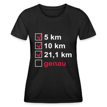 Marathon - Frauen Funktions-T-Shirt - Schwarz - Vorne - AI Model Female 172 light (172cm)